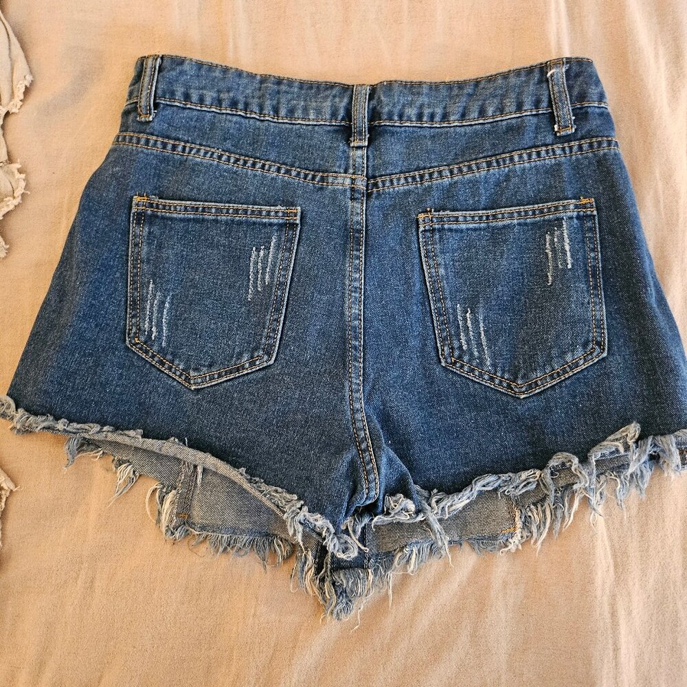 Distressed Denim Button‑Front Skort - Picture 3 of 3